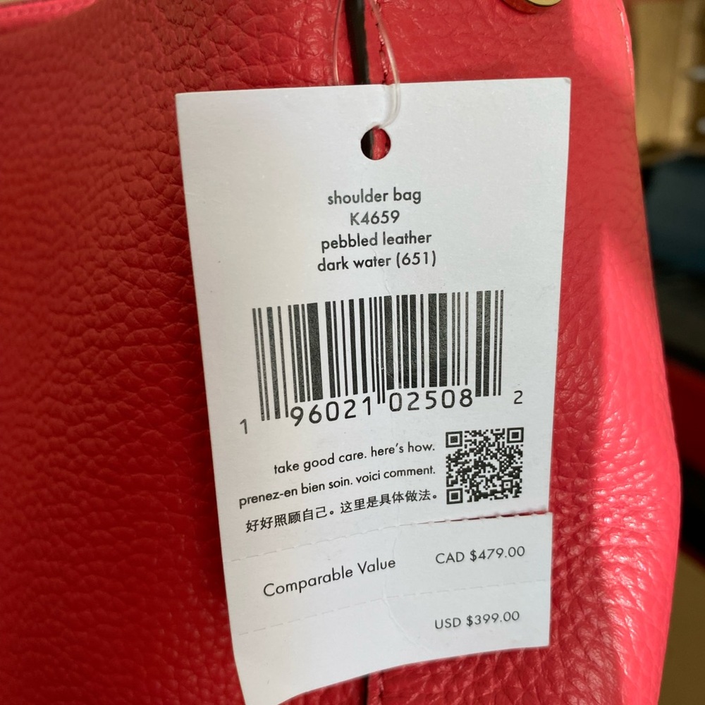 Hot pink leather Kate Spade shoulder bag new with tags.